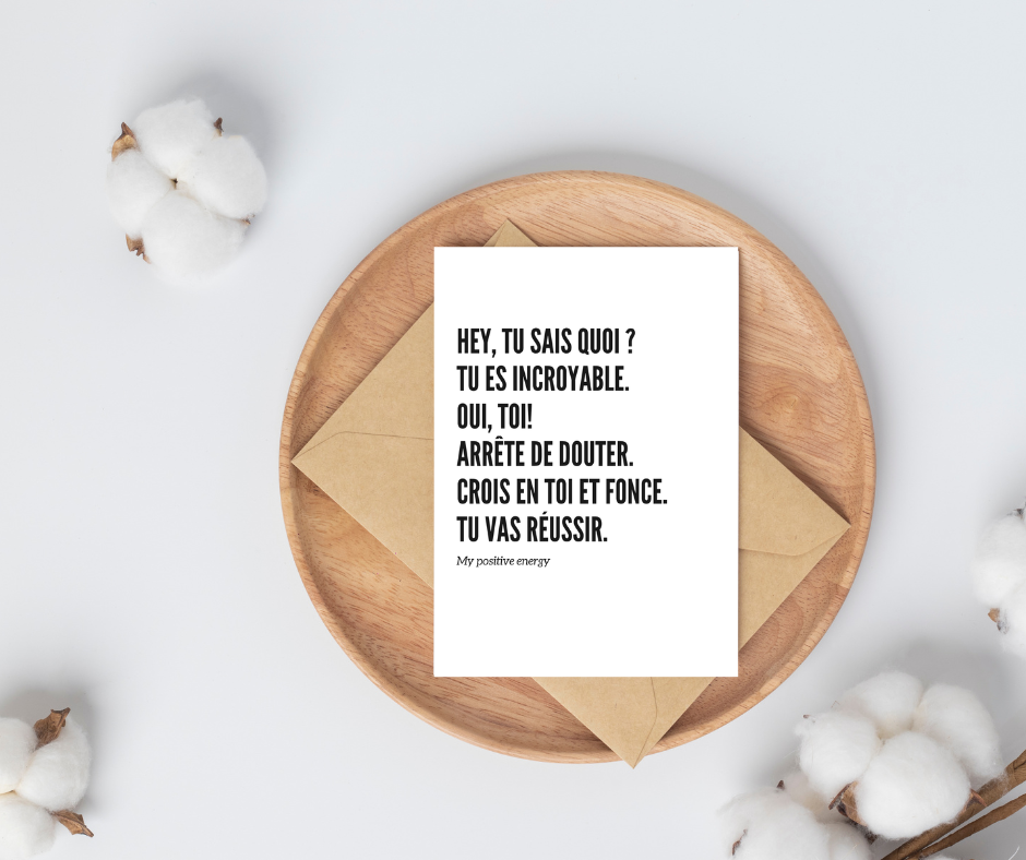 Carte Mantra "Tu es Incroyable" – Papeterie Positive & Carte de Vœux Motivation