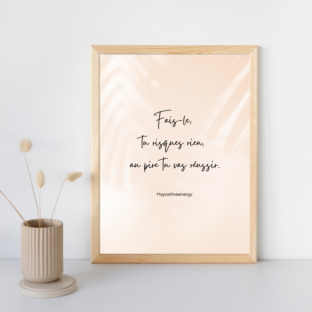 Affiche "Fais-le" – Décoration Murale Minimaliste & Citation Motivation Calligraphiée