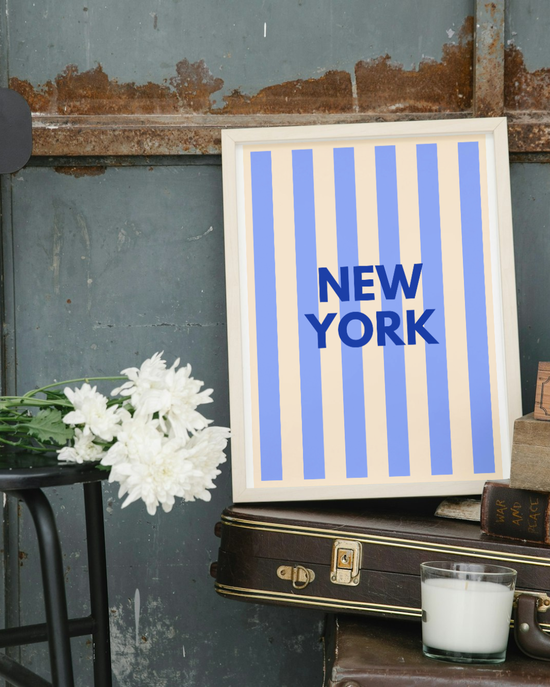 Affiche New York – Décoration Murale Urbaine & Design Minimaliste à Rayures