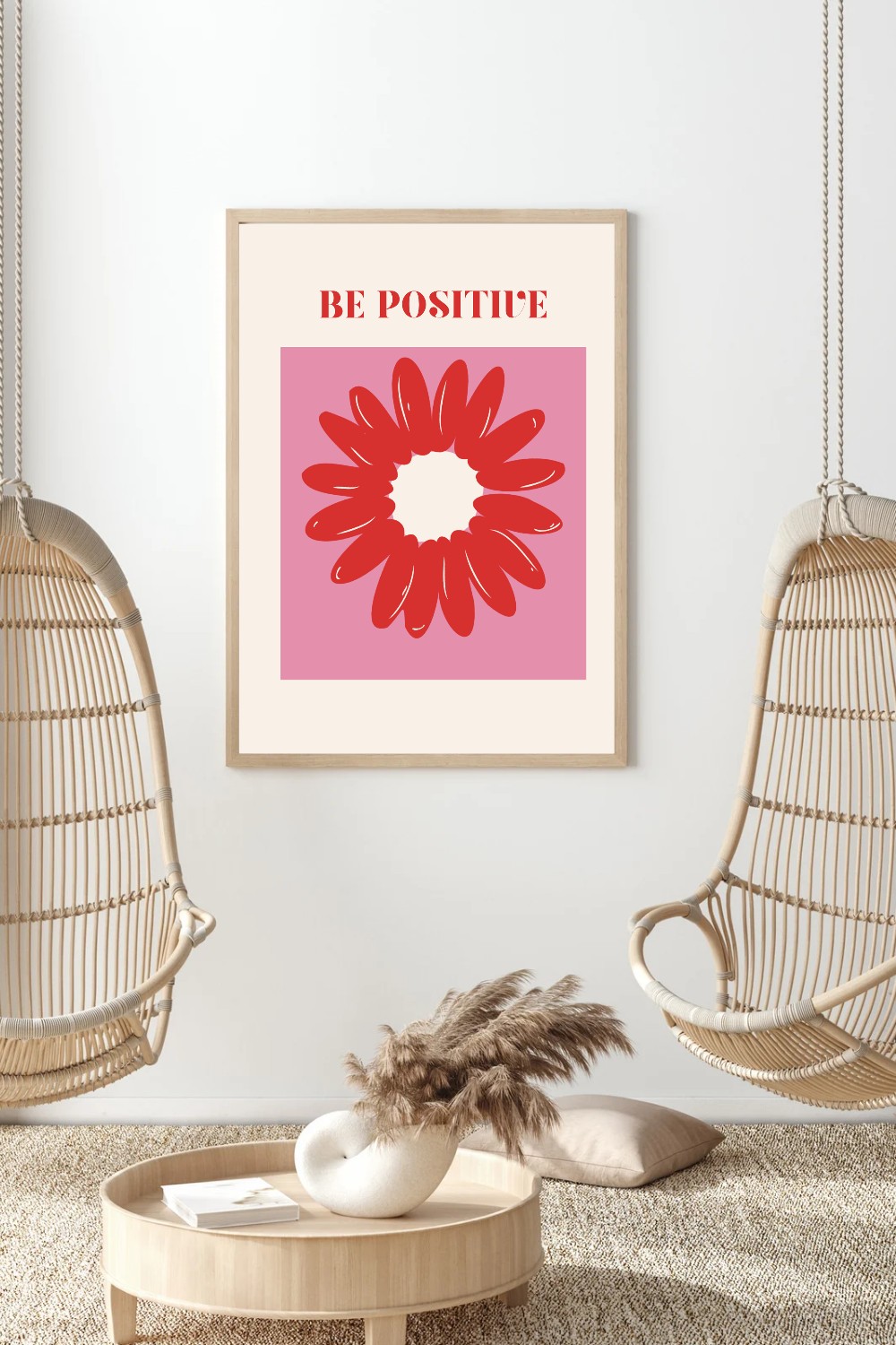 Affiche "Be Positive" – La Marguerite Dopamine