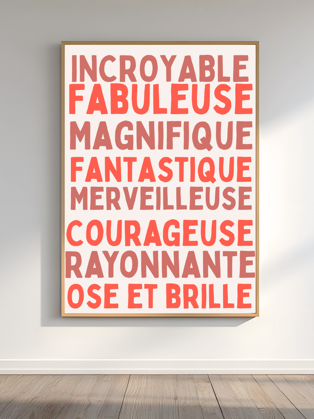 Affiche Affirmation marron & orange
