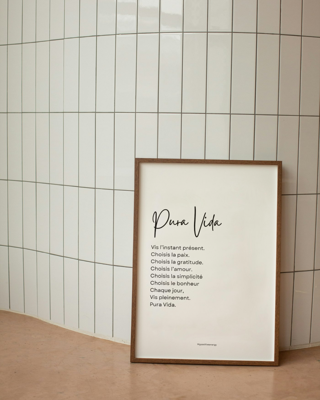 Affiche "Pura Vida" – Noir et blanc