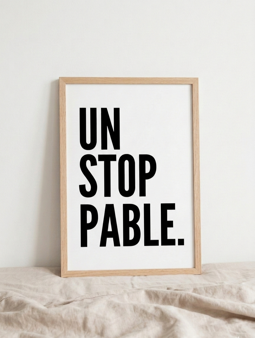 Affiche Motivation "UNSTOPPABLE" – Décoration Murale Design & Mantra de Réussite