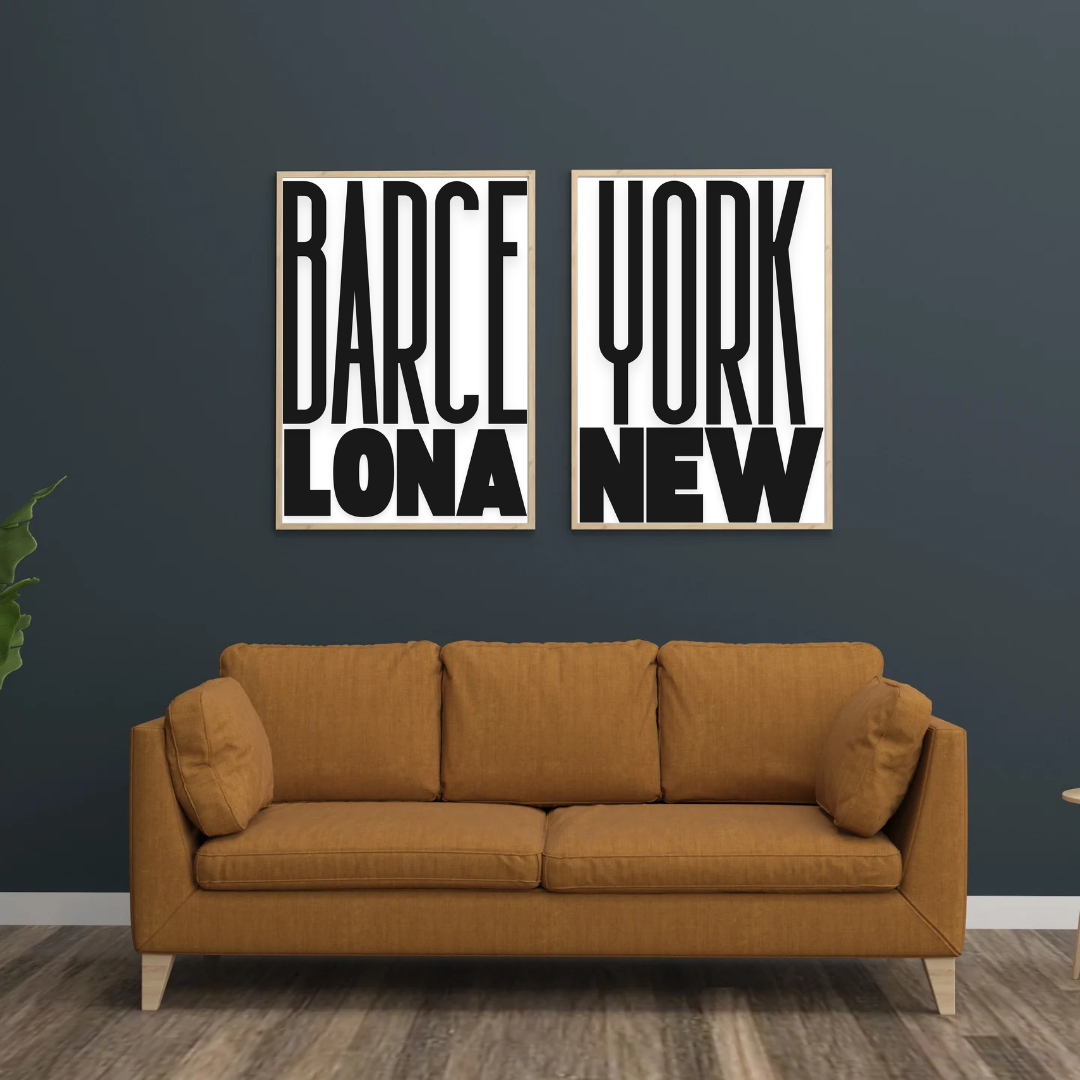 Affiche Barcelone – Décoration Murale Urbaine & Design Typographique Moderne