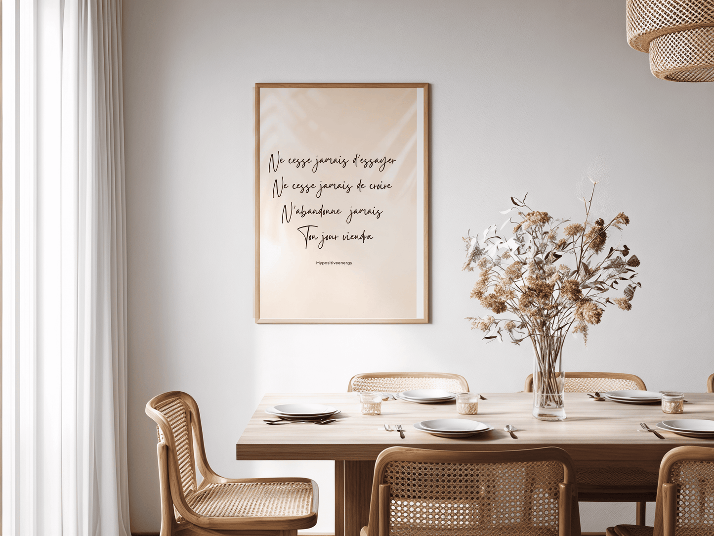 Affiche Motivation "Ton Jour Viendra" – Décoration Murale Résilience & Style Minimaliste Nude