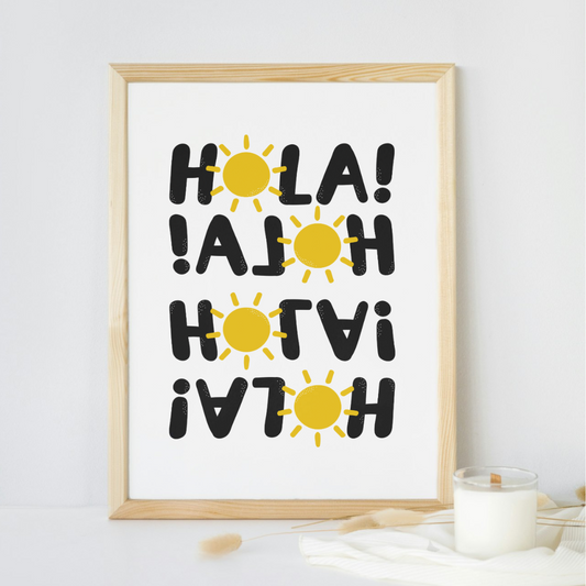 Affiche "Hola!" Solaire – Décoration Murale Vitaminée & Graphique