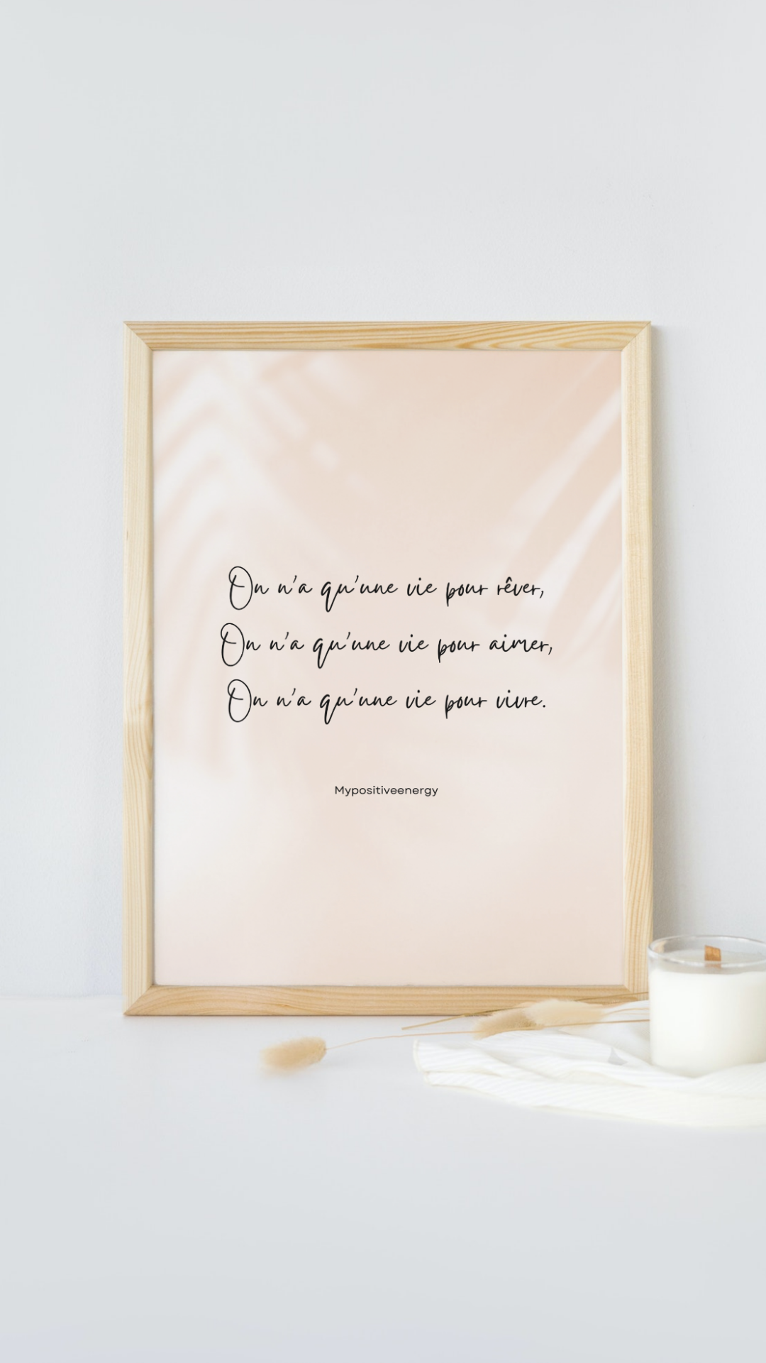 Affiche motivation Qu'une vie - Décoration Murale