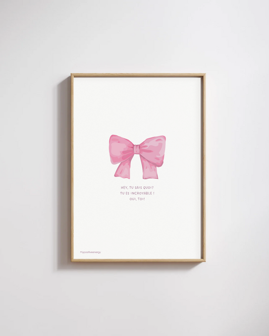 Affiche Ruban rose « Tu es incroyable »