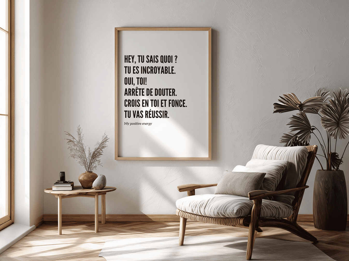 Affiche Affirmation "Tu es Incroyable" – Décoration Murale Motivation & Confiance en Soi