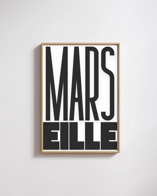 Affiche Marseille – Décoration Murale Urbaine & Design Typographique Moderne