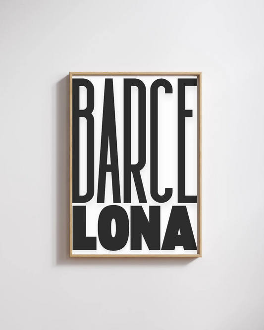 Affiche Barcelone – Décoration Murale Urbaine & Design Typographique Moderne