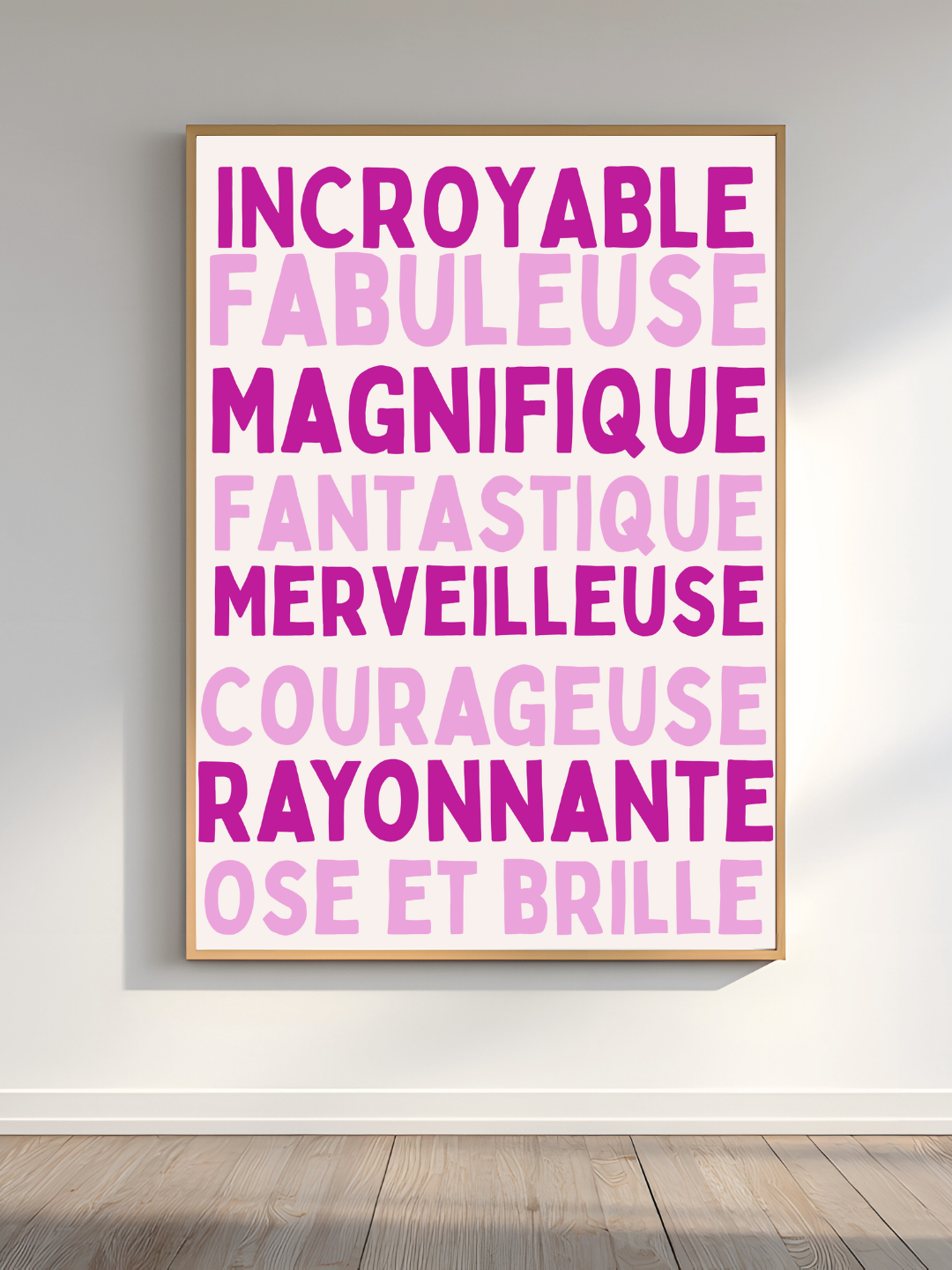 Affiche Affirmation violet & rose