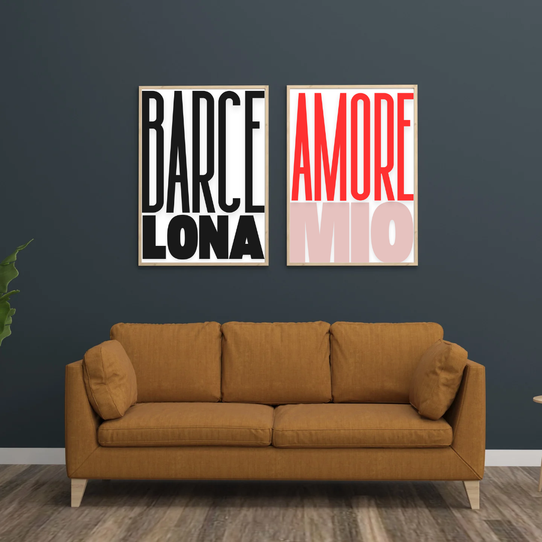 Affiche Barcelone – Décoration Murale Urbaine & Design Typographique Moderne
