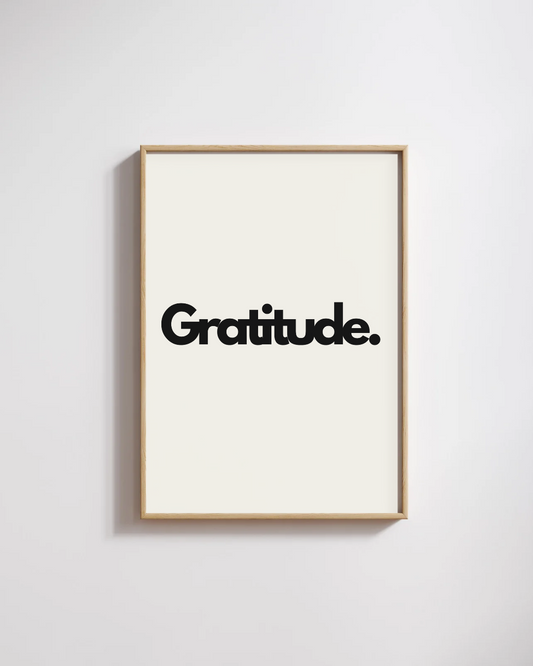 Affiche Gratitude  – Poster Motivation Minimaliste & Décoration Zen