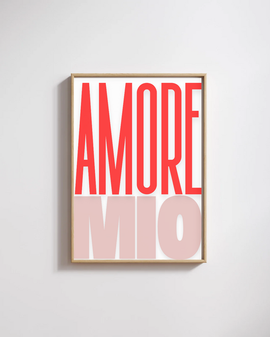 Affiche "Amore Mio" – Décoration Murale Romantique & Design Graphique Pop