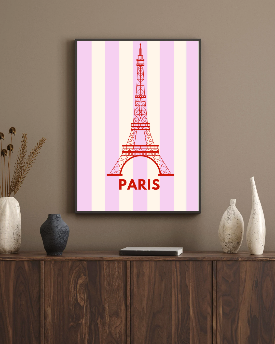 Affiche Paris Tour Eiffel Rose – Décoration Murale Chic & Rétro