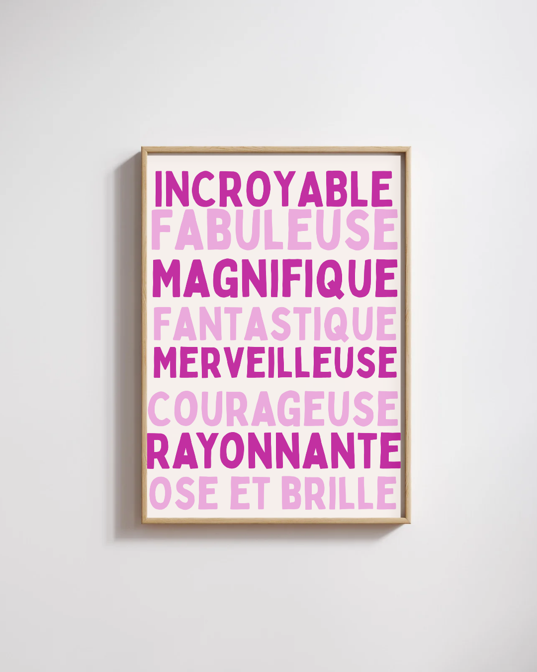 Affiche Affirmation violet & rose